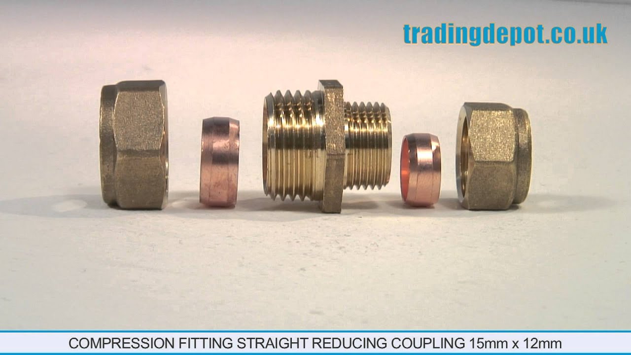 TRADING DEPOT: Compression Fitting Straight Reducing Coupling 15mm X 12mm Part no: CFI301/15X12