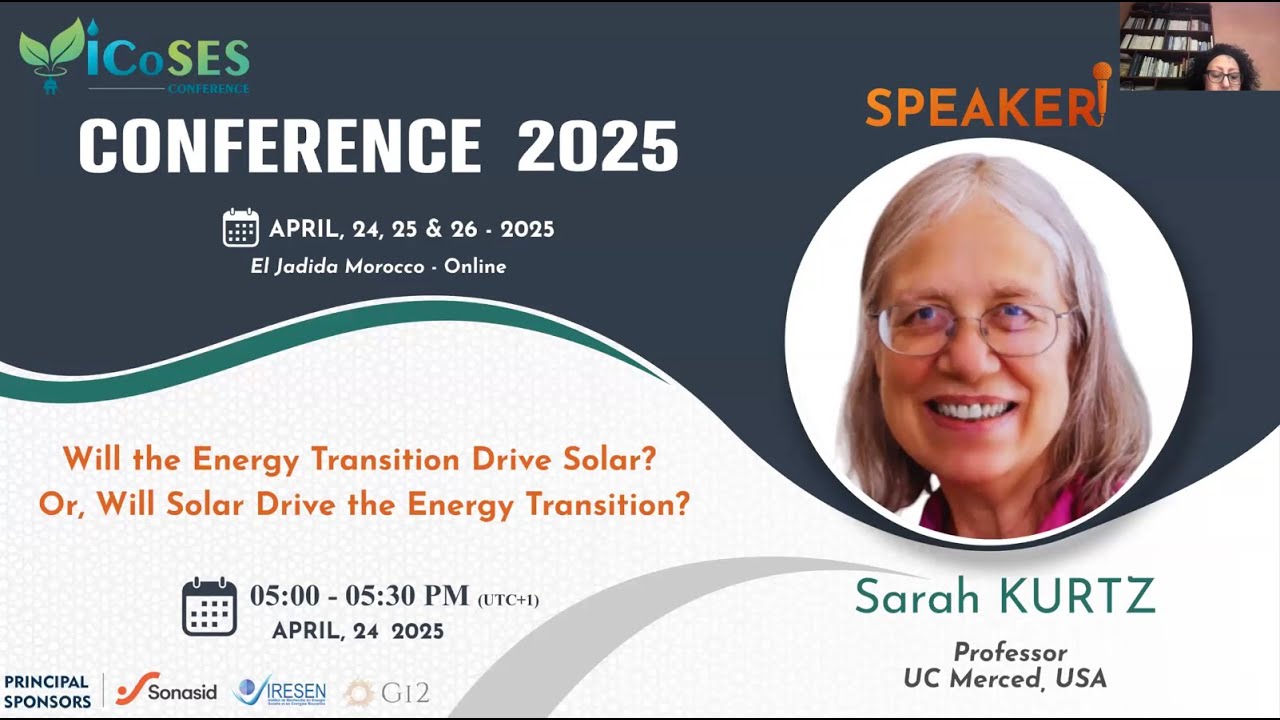 Prof. Sarah Kurtz – Will Solar Drive the Energy Transition? | ICOSES 2025 Keynote