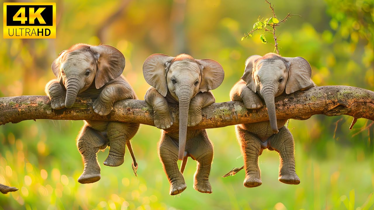 Baby Animals 4K — исследуйте милый мир юных диких животных под расслабляющую музыку (красочно)