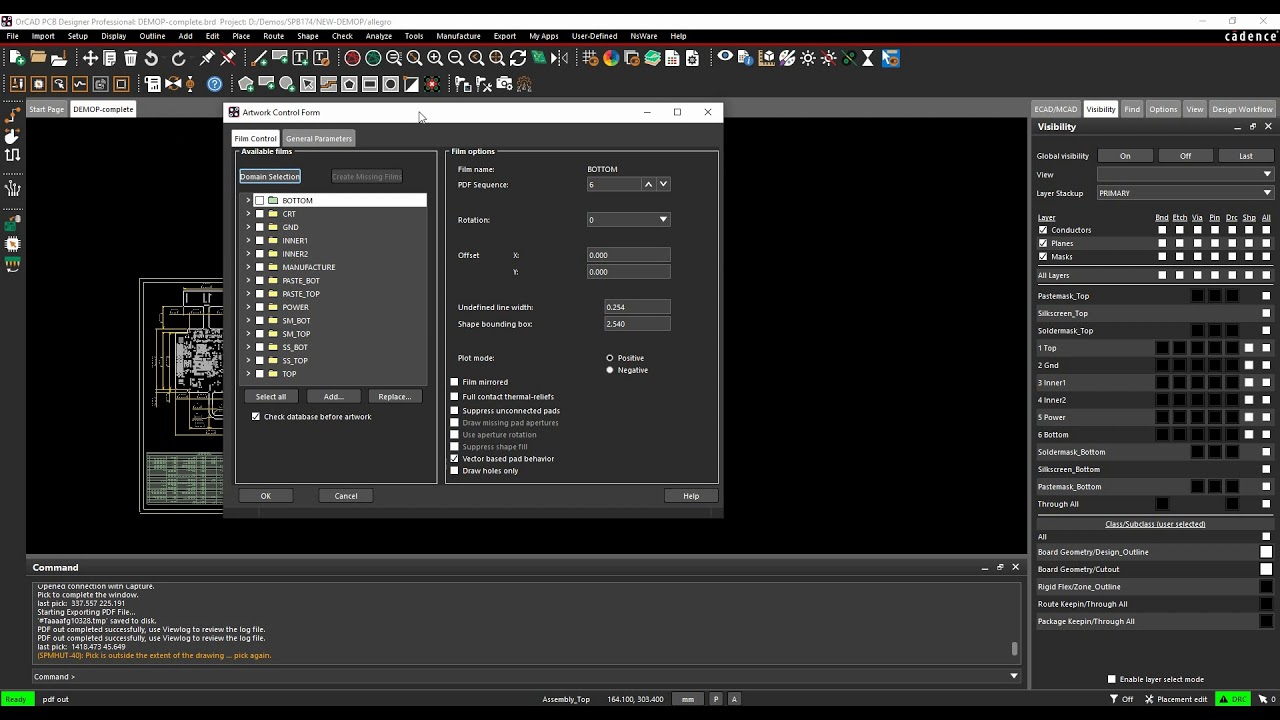 Экспорт печатной платы Cadence в PDF