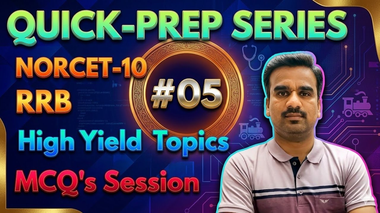 NORCET-10 & RRB Rapid Revision-5| Important MCQ's Session| #norcet10 #norcetmcq #trending