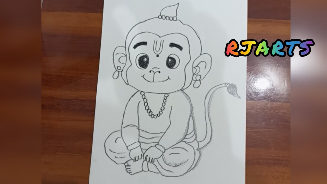 Bal hanuman drawing and drawing/sketch/pencil drawing/outline/chitara/bhgwandrawing