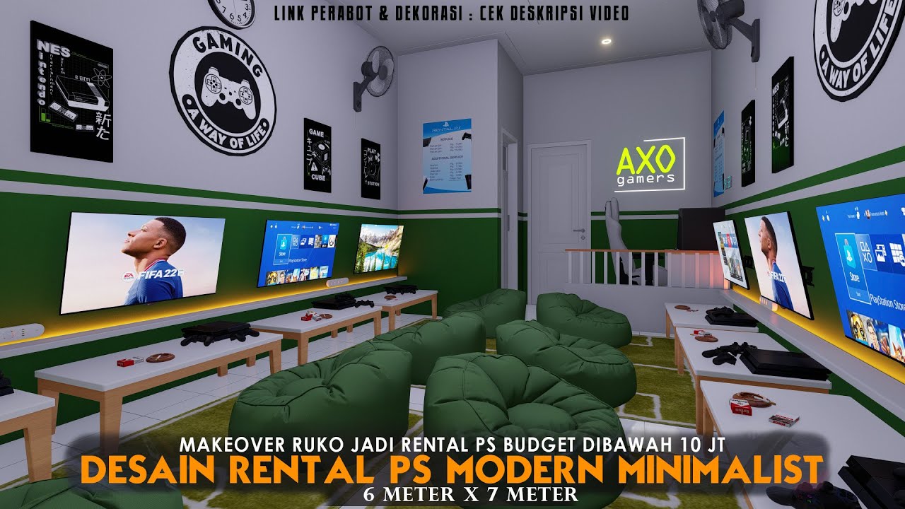 DESAIN MAKEOVER RENTAL PS MINIMALIS DENGAN BUDGET DIBAWAH 10 JUTAAN UKURAN 6X7 METER
