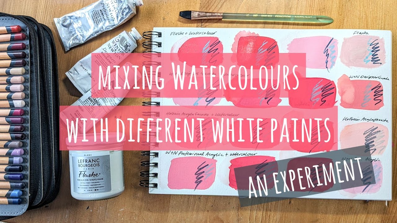 Using Watercolours To Colour Other White Paint Mediums: Flashe, Gouache, Acryla Gouache & Acrylics