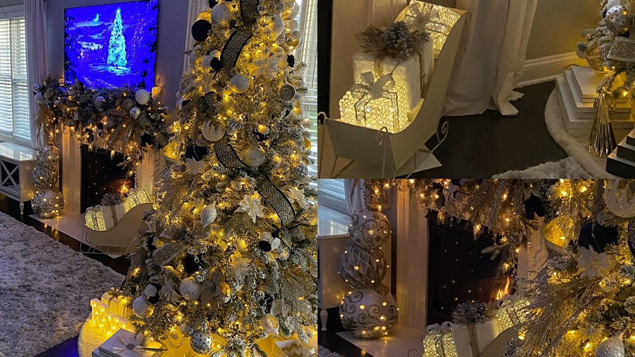 2020 HOW TO DECORATE A MAJESTIC GLAM CHRISTMAS FIREPLACE MANTEL / CHRISTMAS TOUR and DECOR IDEAS