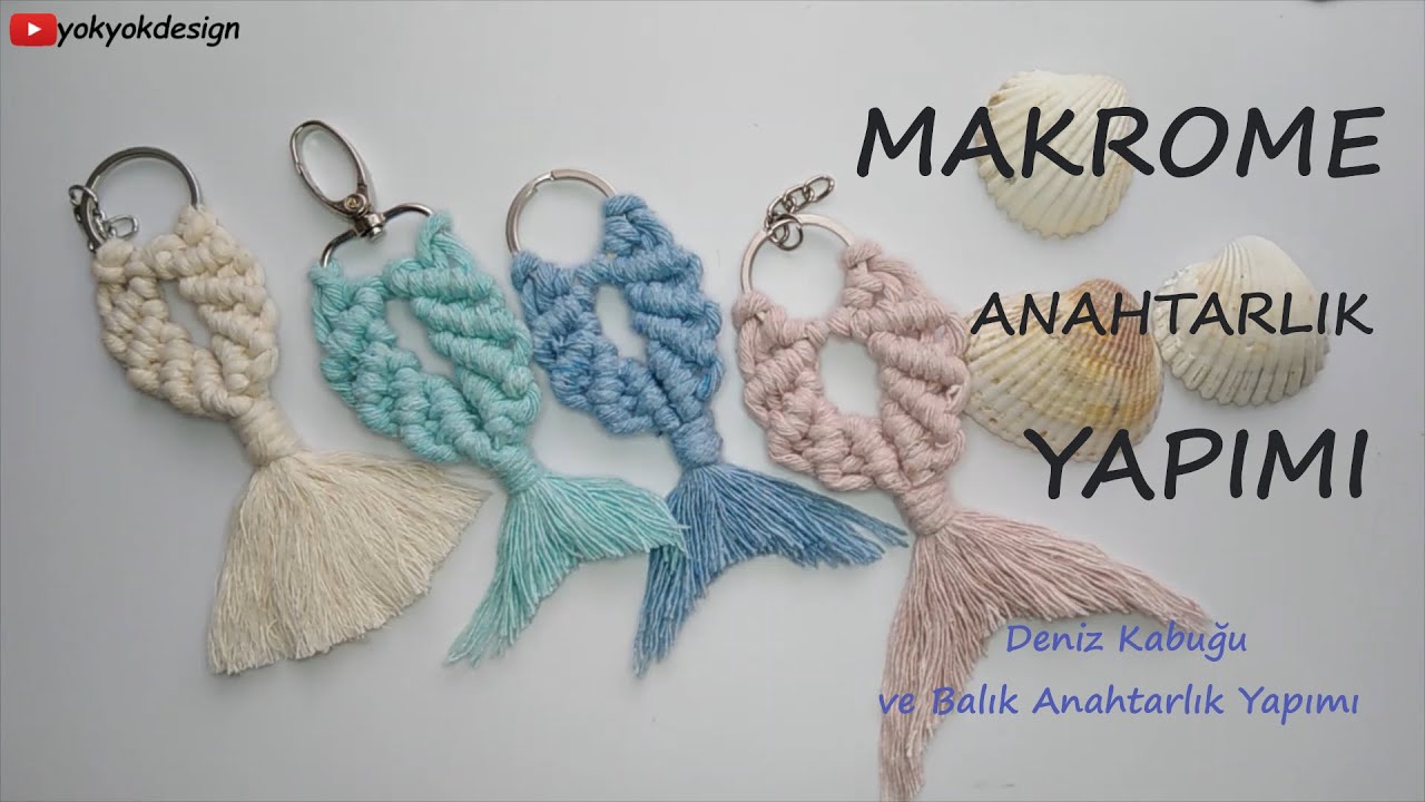MAKROME ANAHTARLIK YAPIMI 2 - Deniz Kabuğu Modeli Anahtarlık - Diy Macrame Keychain