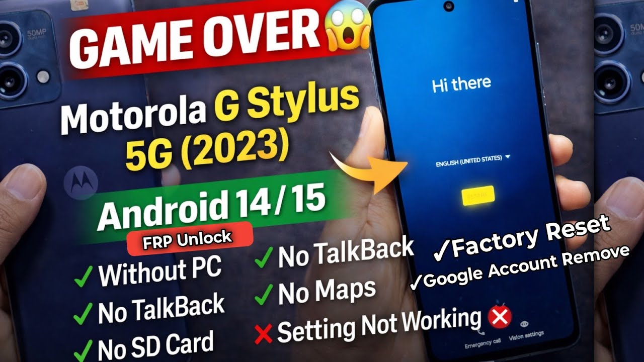 Motorola g stylus 5g 2023 FRP bypass Android 13/14 || Moto G stylus 2023 Factory Reset & FRP Unlock 
