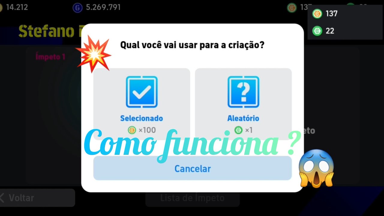 Como colocar ímpeto aleatório ou ímpeto selecionado em seus jogadores Efootball 2026