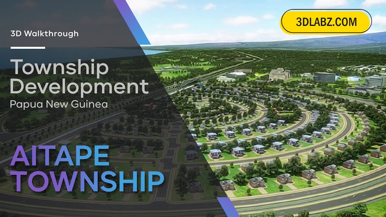 3D Flythrough Animation for AITAPE Township at Aitape, Papua New Guinea. Fly through Animation Video