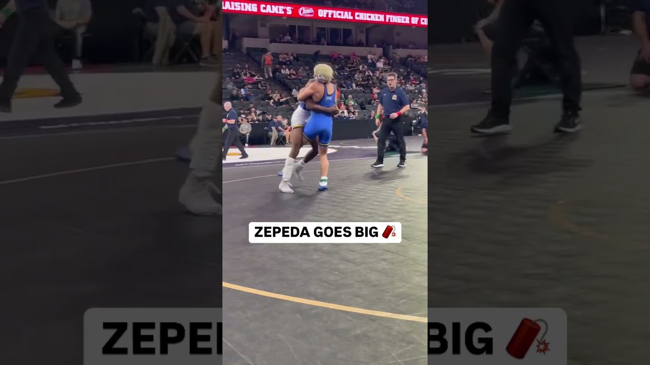 #1 Daniel Zepeda went BIG with a body lock to secure the tech on day 1 at the CIF State Championship