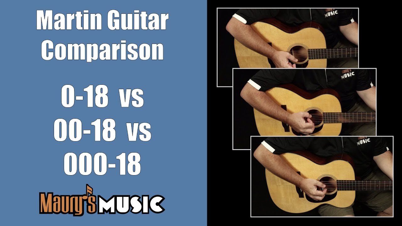 Martin Guitar 0-18 / 00-18 / 000-18 comparison