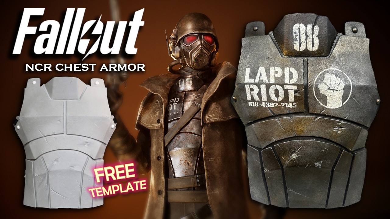 How to Make Fallout NCR Cosplay Chest Armor - Free Foam Template - Paint Foam to Look Like Metal