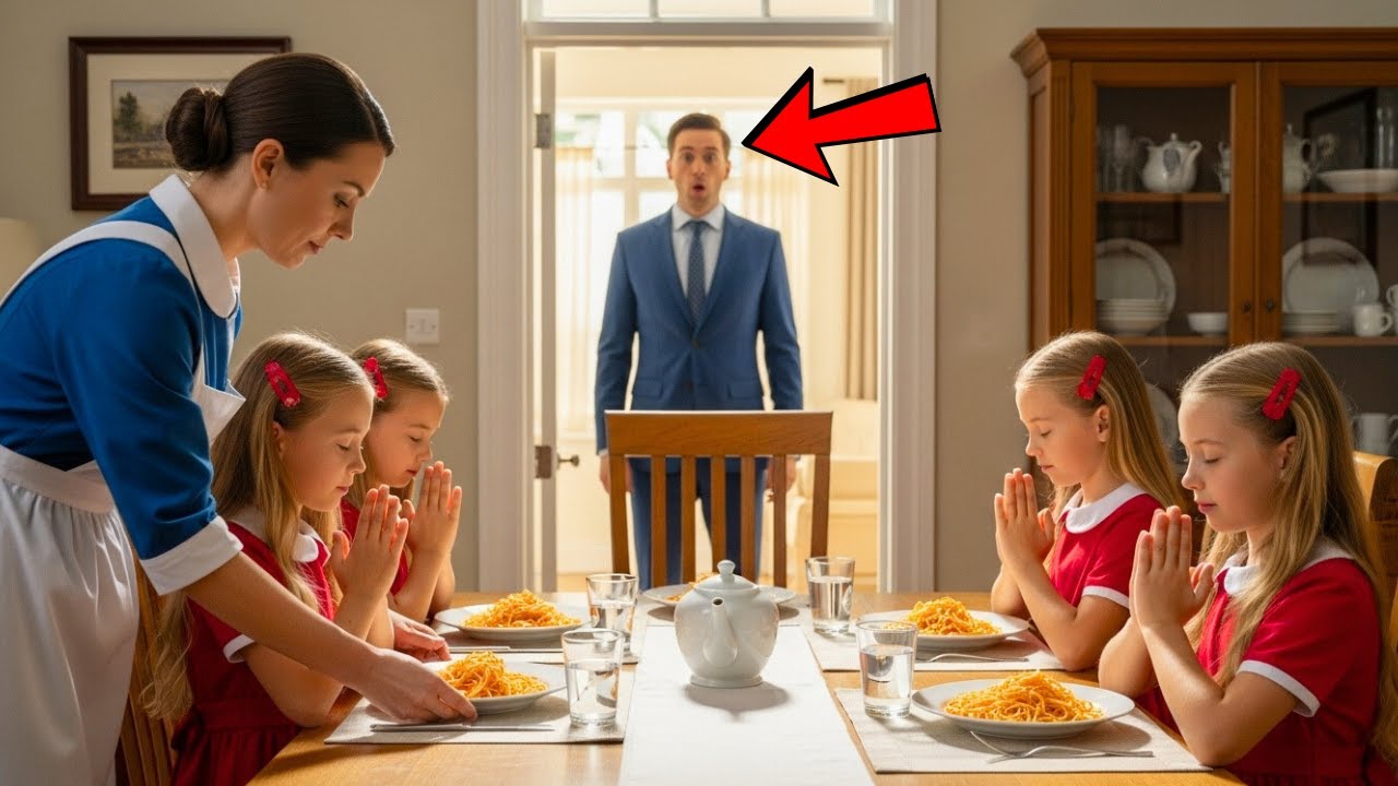 Le milliardaire rentra dîner et vit la nouvelle nounou avec ses quadruplés… jusqu’à ce que…