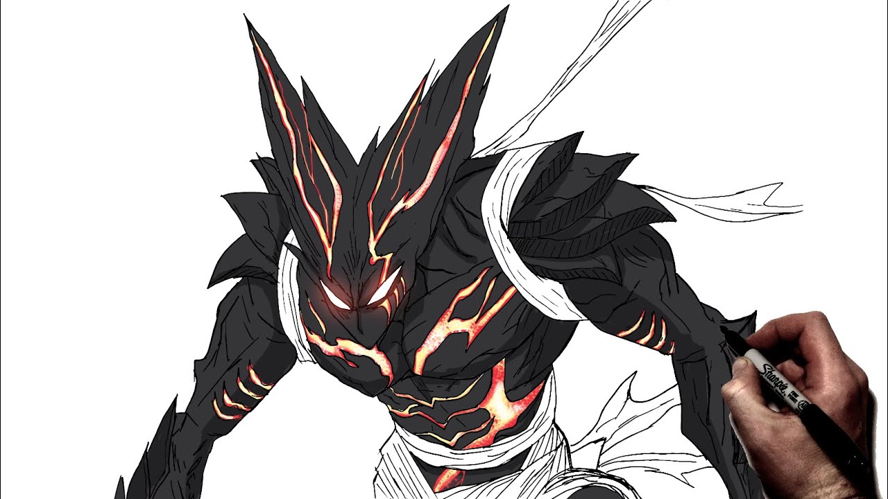 How To Draw Awakened Garou | Step By Step | One Punch Man