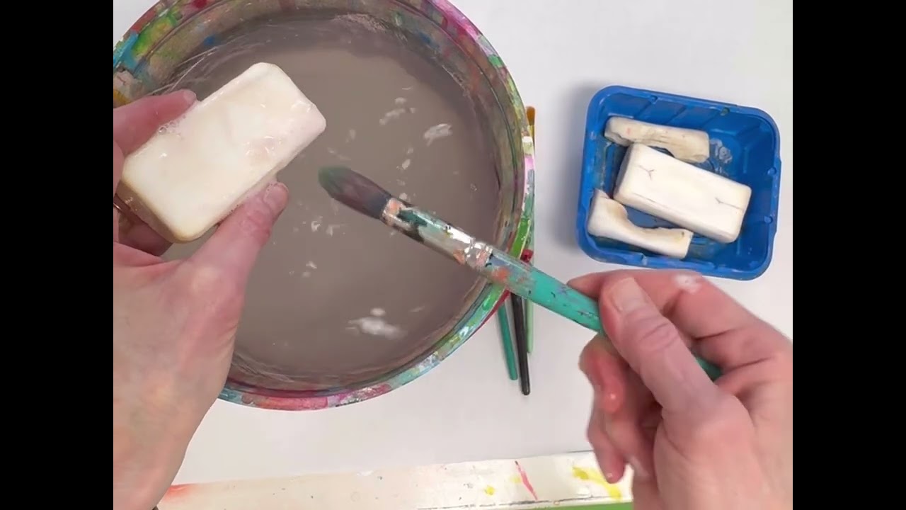 Simple, affordable way to clean acrylic paint from brushes