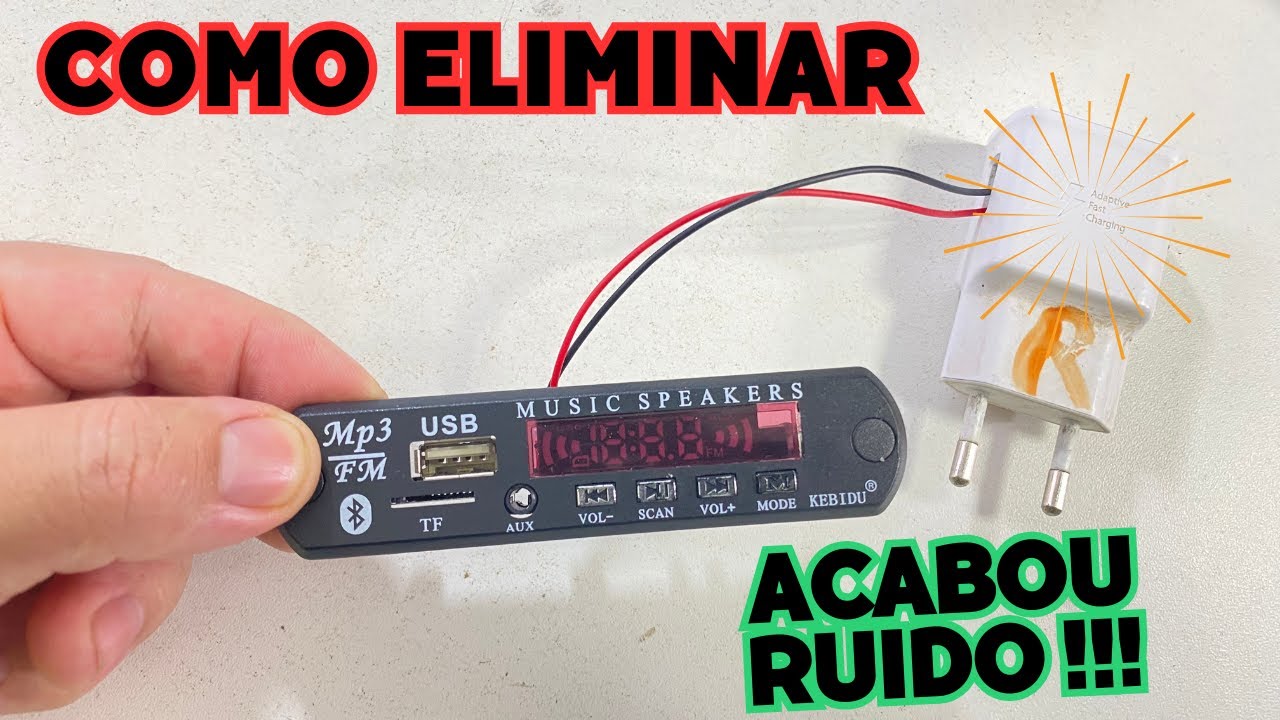 Como eliminar 100% o chiado  ruido da Plaquinha Mp3 Bluetooth