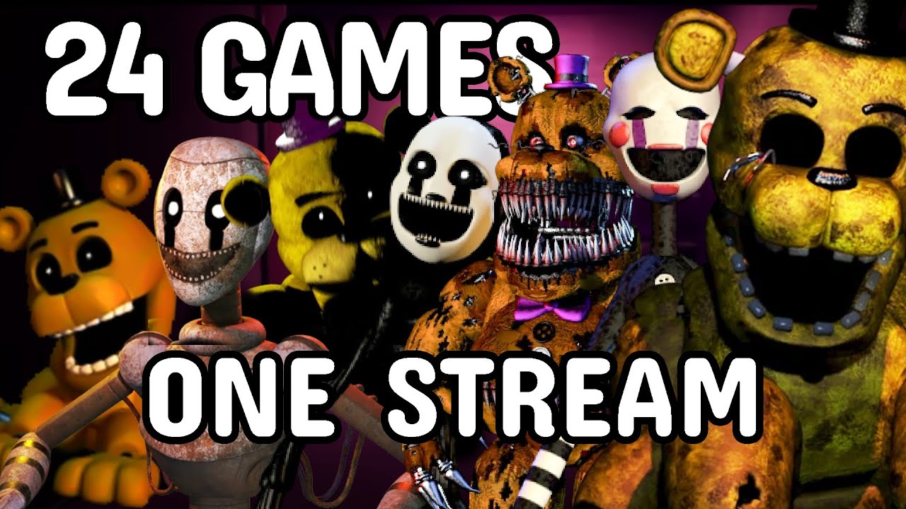 Completing the ULTIMATE 24 FNAF Game Marathon in ONE STREAM