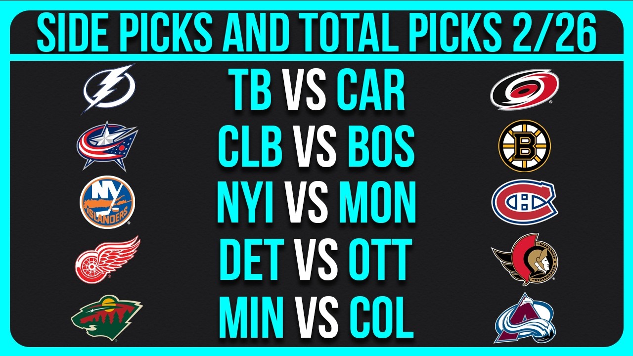 NHL Picks Today Thursday 2/26/26 NHL Picks and Predictions