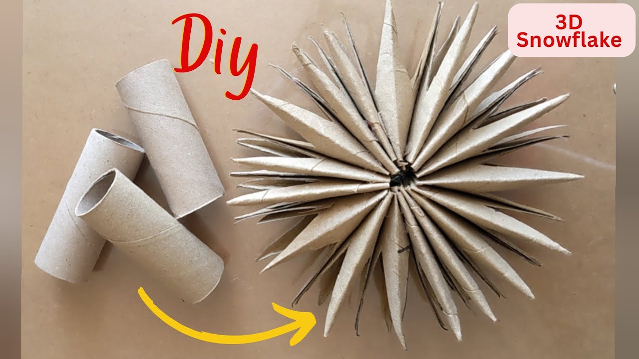 3D Snowflakes From Empty Toilet Paper Rolls l Diy Christmas Decorations l Best From Waste