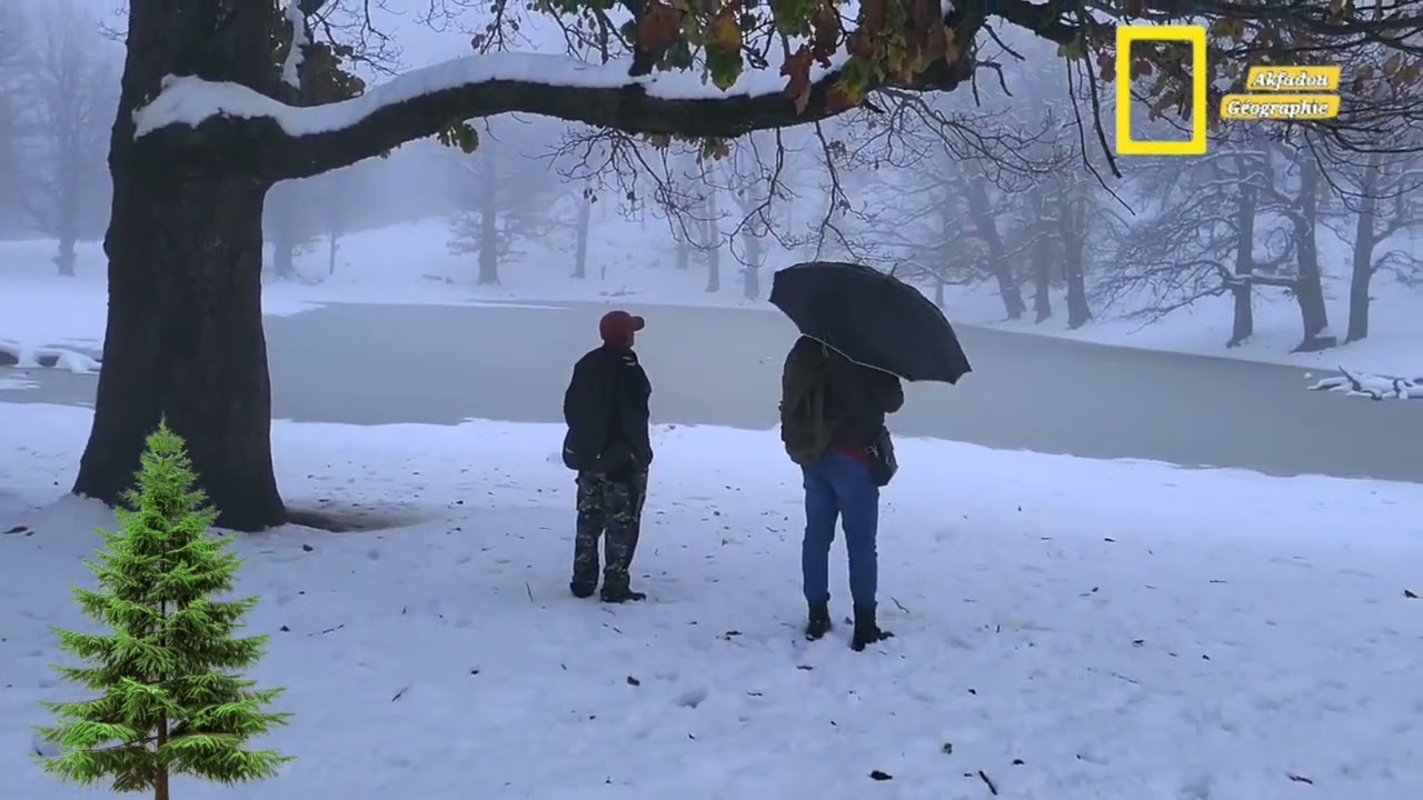 🌨 🌨 🌨 غابة أكفادو بحيرة اقويني زغرة اكفادو 3 دقائق فقط من الزيارة الطقس ⌛️ بارد جدا