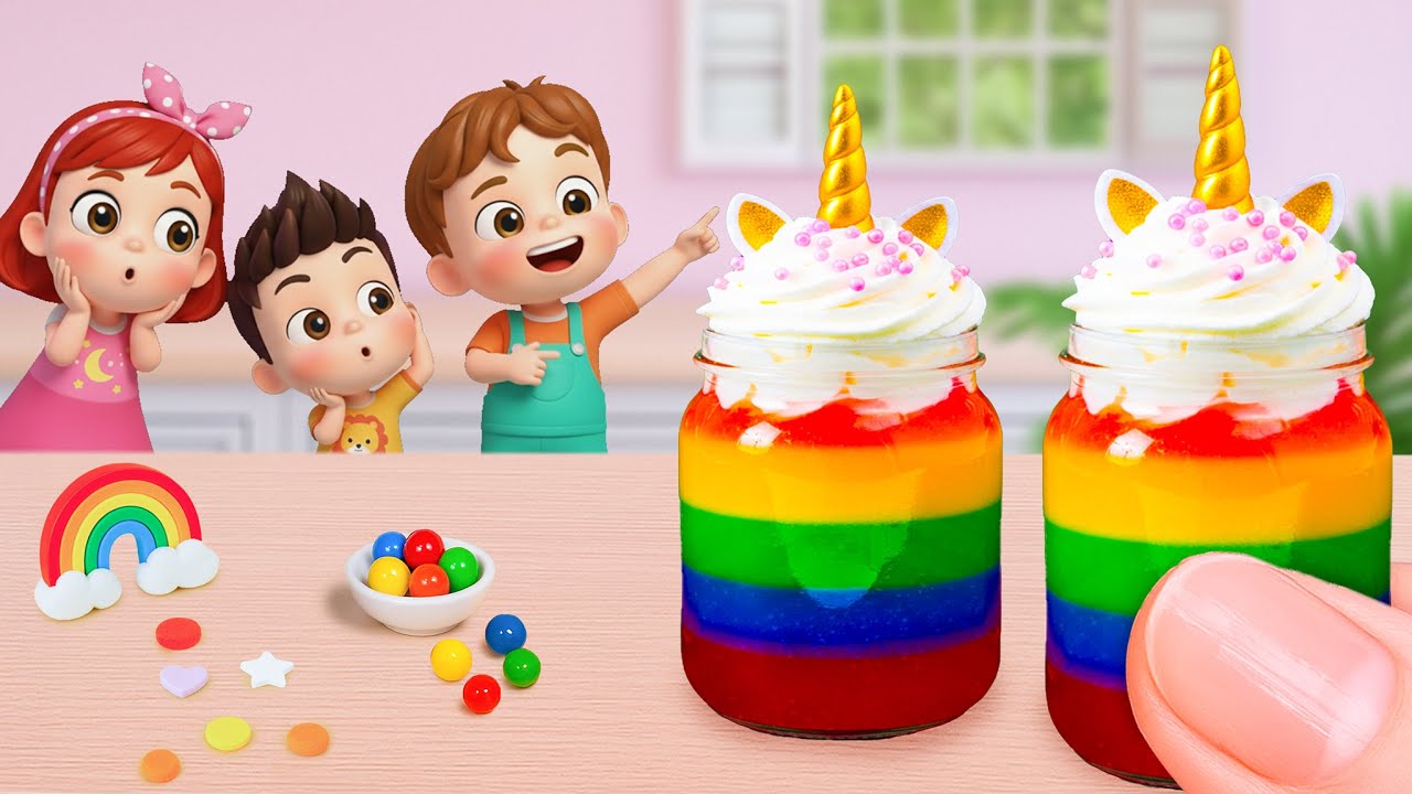 Miniature Rainbow Jelly Decorating 🌈 Sweet Mini Rainbow Unicorn Honey Jelly 🌈 Little Yummy