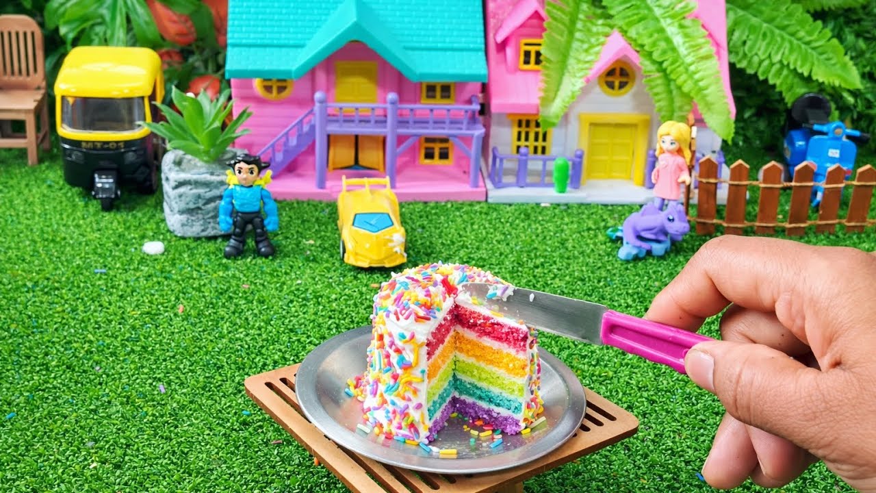 Such a tasty miniature rainbow cake 😍| That will make your mouth water 🎂😋