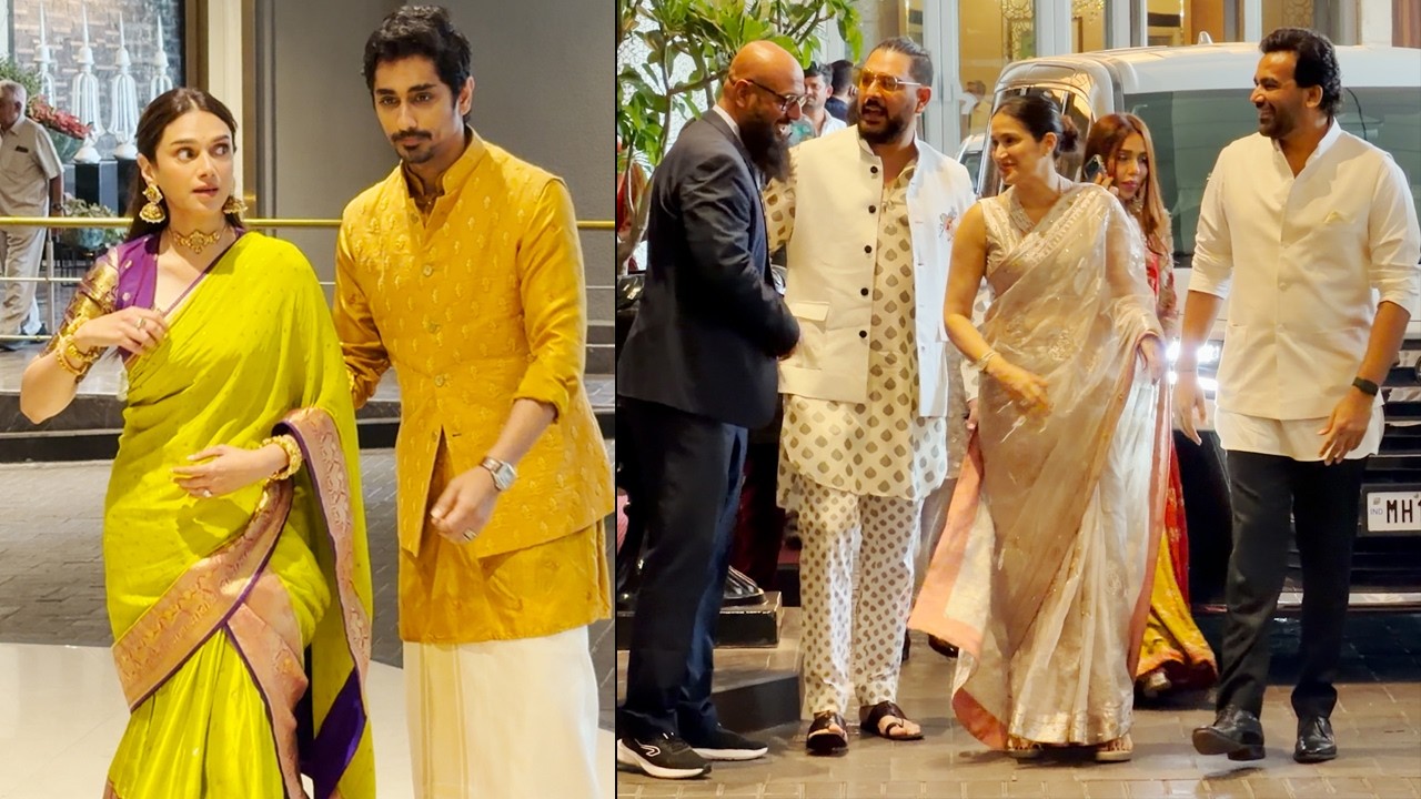 Yuvraj Singh,Zaheer Khan With Wife, Aditi Rao Hydari At Eka Lakhani And Ravi Bhagchandka Wedding