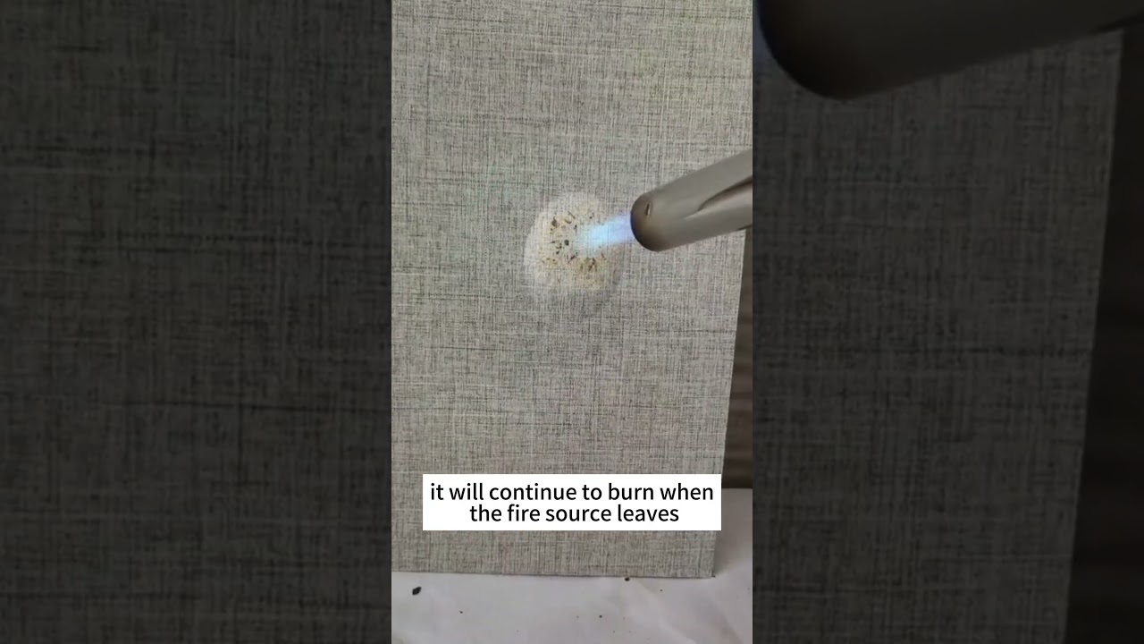 Decorative panel fire test