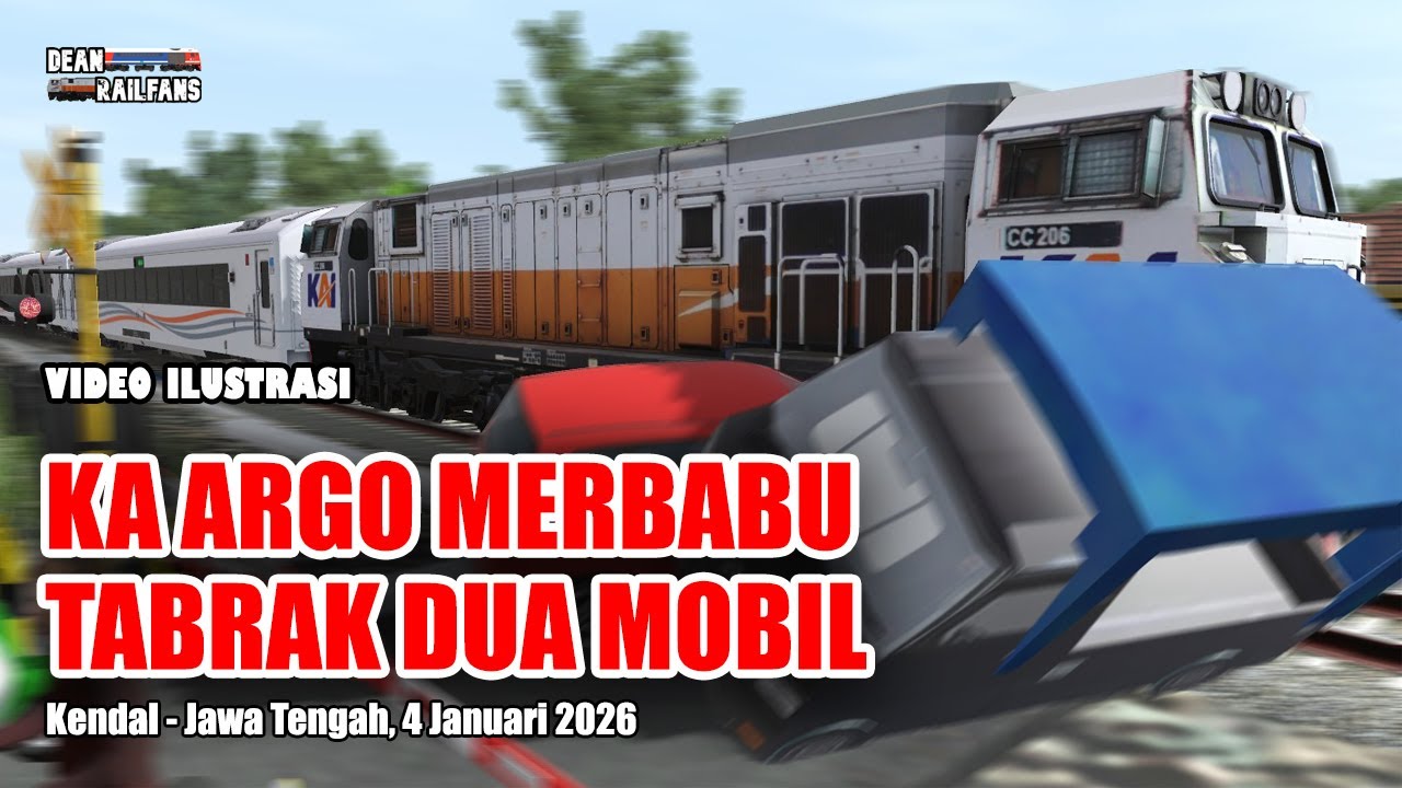 KA ARGO MERBABU TABRAK DUA MOBIL SEKALIGUS di KENDAL!! | Train Simulator