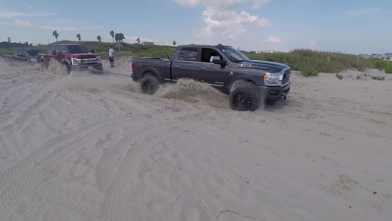 2019 Ram 2500 Pulling 2 Trucks out of the sand