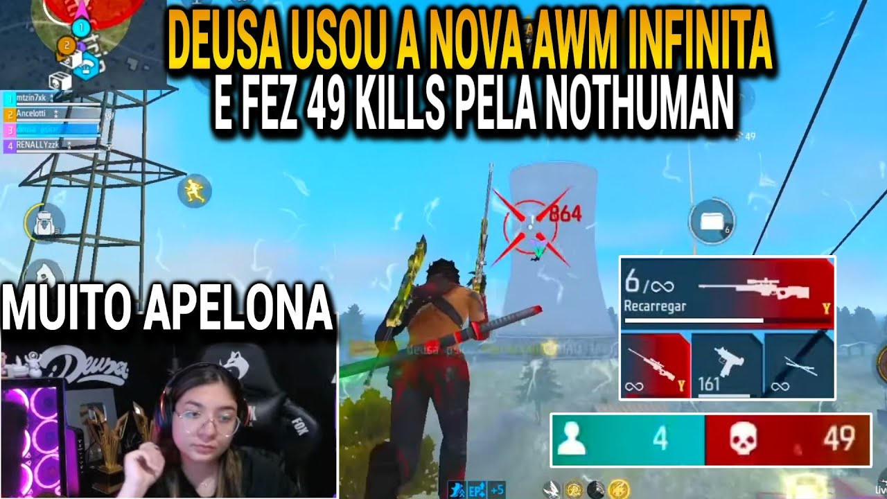 DEUSA PEGOU A NOVA AWM INFINITA E FEZ 49 KILLS NA GU3RR4 DE GUILDAS PELA NOTHUMAN, TOP 1 DO BRASIL!