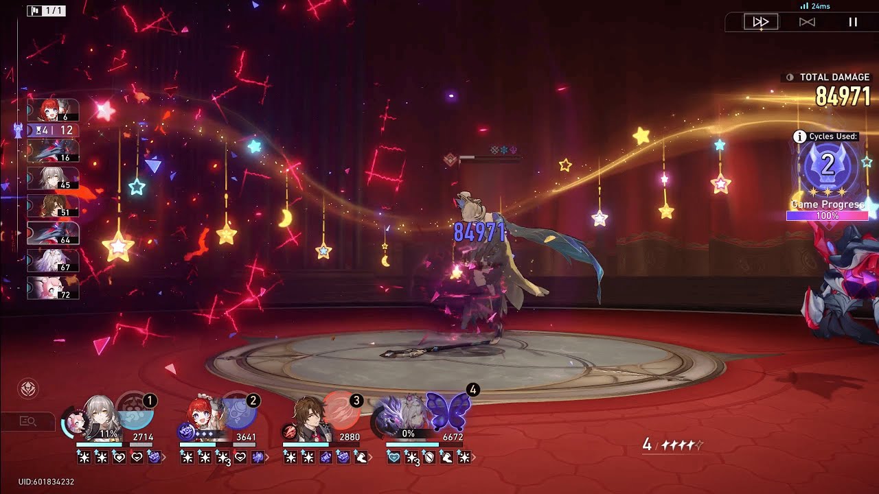 [AA 3.8] E0S1 Castorice 2 cycle vs Knight 1 (no Hyacine)
