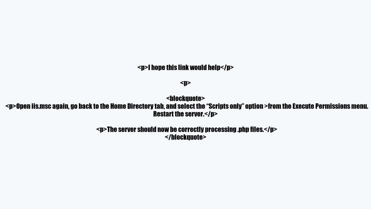 Running PHP in IIS6