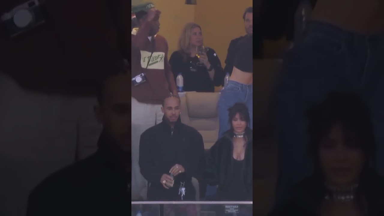 Lewis Hamilton and Kim Kardashian show off their love for the first time at Super Bowl LX!