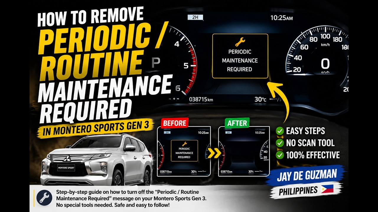 How to remove Periodic / Routine Maintenance Required in Montero Sports Gen 3 | Jay De Guzman