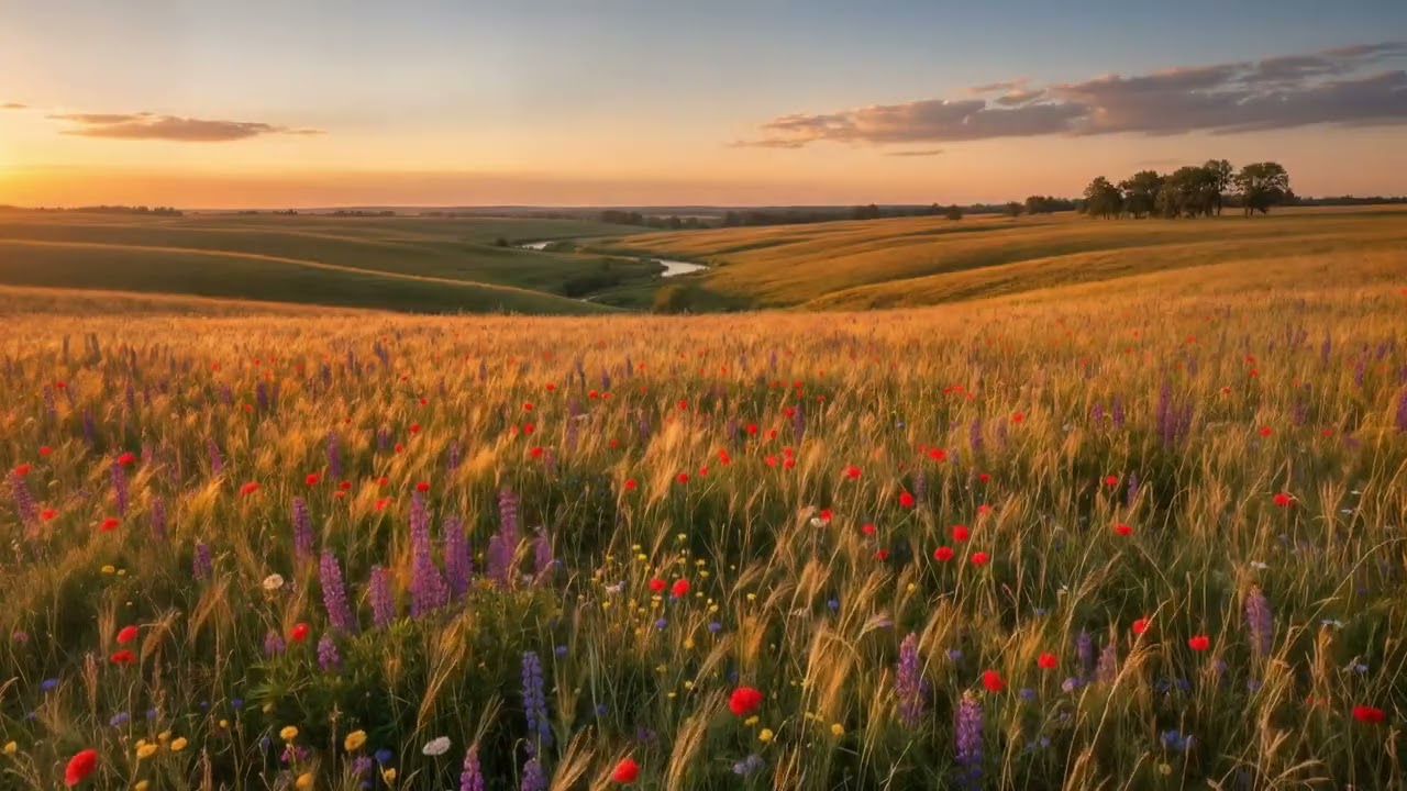 🌾 Whispering Meadow Breeze | Rustling Grass & Open Field Serenity for Deep Relaxation ☀️