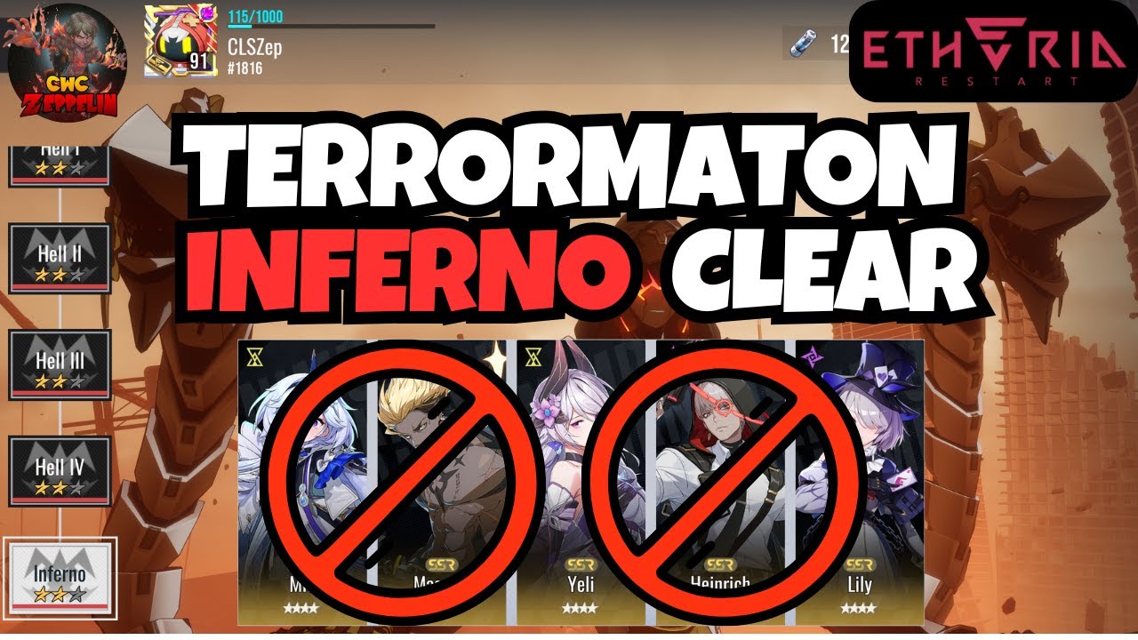 Etheria: Restart - Terrormaton Inferno Clear (No LD SSR)