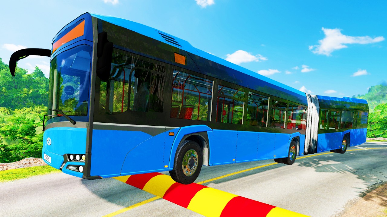 Bus And Trucks Vs Speed Bumps #3 - BeamNG.Drive