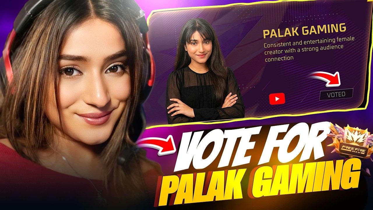 VOTE FOR PALAK GAMING 🚀-  MOST ENTERTAINING CREATOR FEMALE 😍 #freefire #live #shortslive
