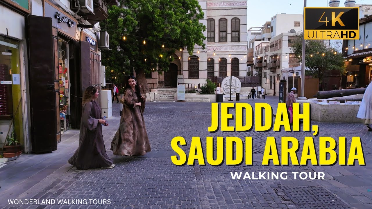 Jeddah 4K Walking Tour: Al Balad, Gold Souq & Historic Al Arbaeen Lagoon | Saudi Arabia