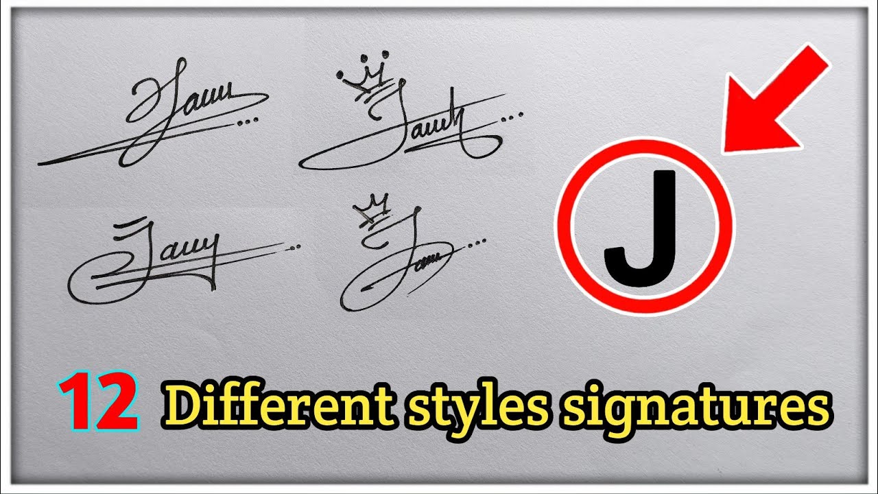 How to make simple style's signature with the letter 'J' || J letter handwriting signature art.