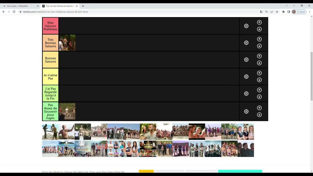 Tier List des Saisons de Koh Lanta !! Quels sont mes saisons favorites du programme ??