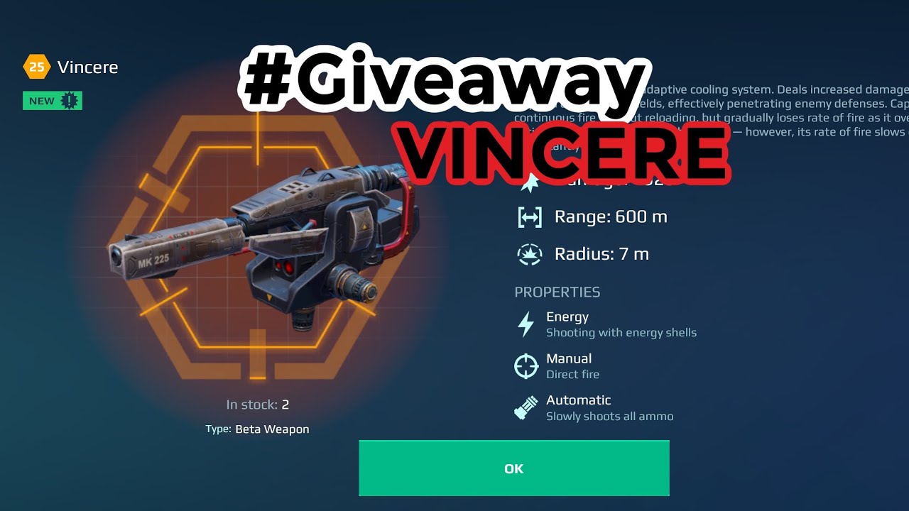 New Giveaway!  | #WRwinVincere | War Robots Gameplay 
