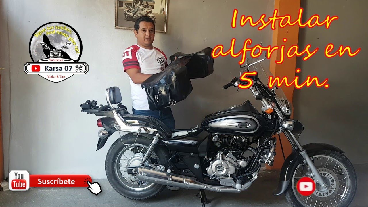 Poner alforjas a moto. Bajaj Avenger 220