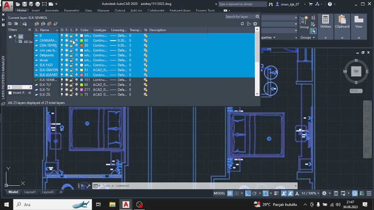 AutoCAD Layer oluşturma