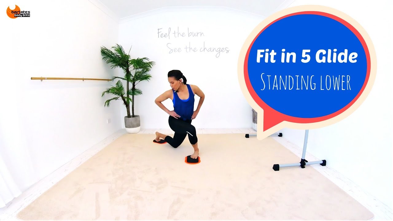 Gliding Disc Workout Sliders Legs Workout - BARLATES BODY BLITZ Fit in 5 Glide Standing Lower
