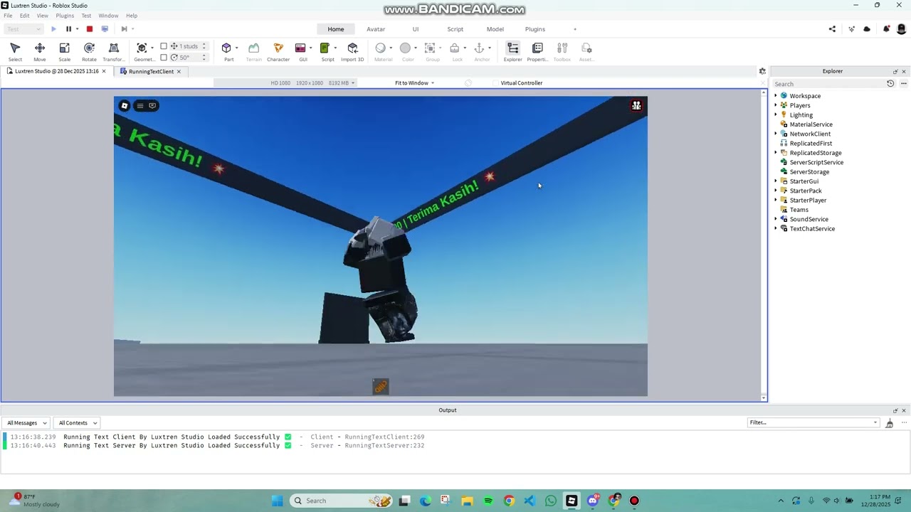 Running Text Spender Roblox Gratis | Sistem Running Text Roblox Studio Indonesia