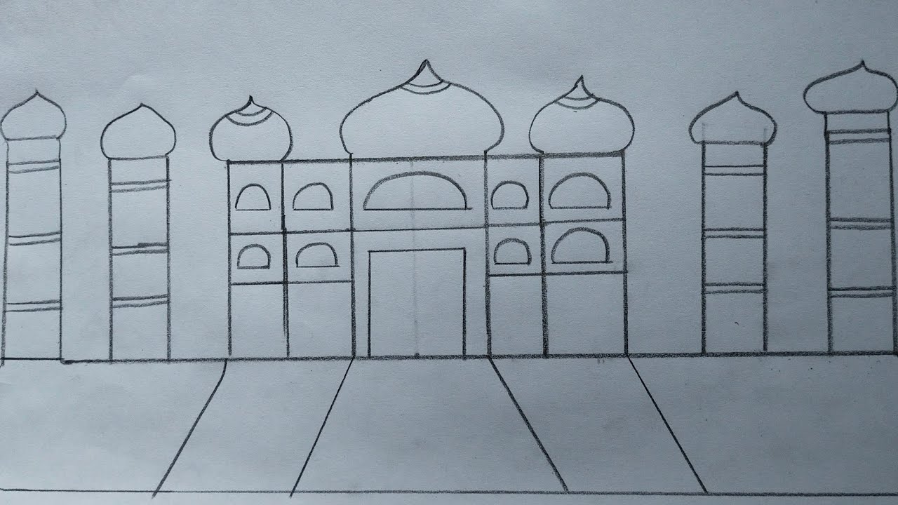 How to Draw The Tajmahal picture very easy Drawing step by step Full Tutorial