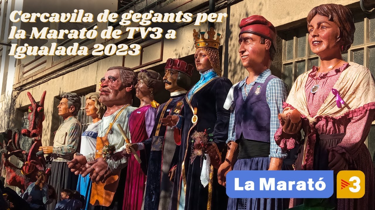 Cercavila de gegants per la Marató de TV3 a Igualada (17/12/2023)