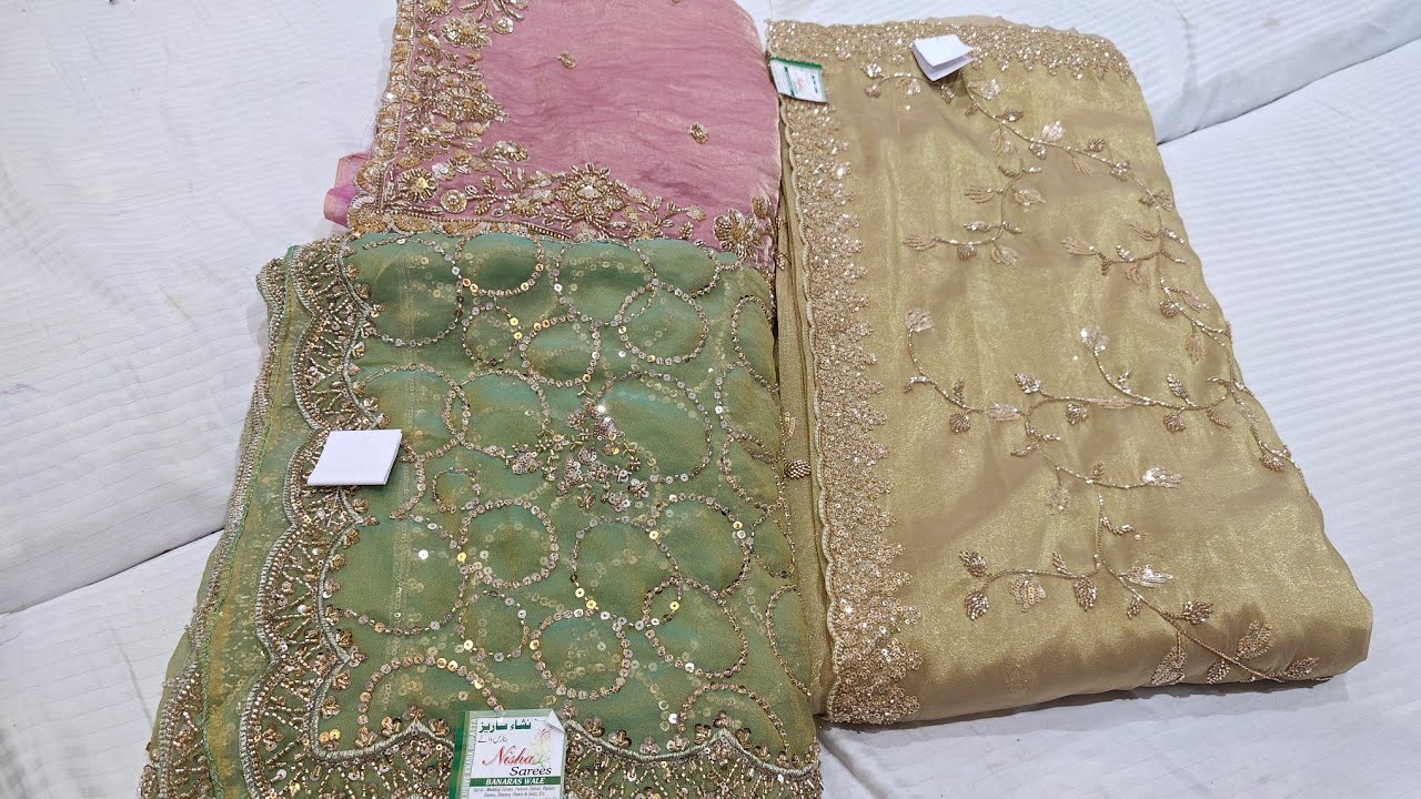 Trending Sarees | Catchy Colors Premium Bits and Sequins Work #indianfashion  #wedding #trending